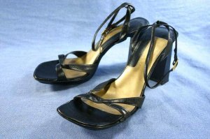 NINE WEST BLACK LEATHER PLATFORM SANDALS 8.5 M MINT