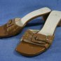ANNE KLEIN LT BROWN SLIDE SANDALS SHOES 7 M MINT