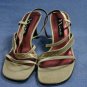 NINA CHAMPAGNE SATIN STRAPPY EVENING SANDALS SHOES 9.5