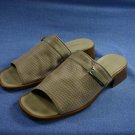 SESTO MEUCCI BEIGE FABRIC/LEATHER SLIDE SANDALS 8 M