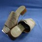 SESTO MEUCCI BEIGE FABRIC/LEATHER SLIDE SANDALS 8 M