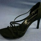 NINE WEST STUDIO BLK SATIN STRAPPY PLATFORM SANDALS 8.5