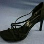 NINE WEST STUDIO BLK SATIN STRAPPY PLATFORM SANDALS 8.5