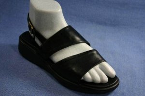 STONEFLY BLACK LEATHER SLING WALKING SANDALS 37/6-6.5 M