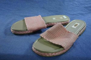 TALBOTS WOMENS PINK  SLIDE SANDALS ESPADRILLES 9 M