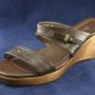 ETIENNE AIGNER BROWN LEATHER PLATFORM SANDALS 8 M MINT