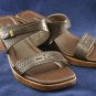 ETIENNE AIGNER BROWN LEATHER PLATFORM SANDALS 8 M MINT