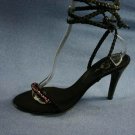 JOEY O BLACK STRAPPY HIGH HEEL BEADED SANDALS 9 B NEW