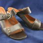 ANNE KLEIN WOMENS BRN LEATHER HEEL SLIDE SANDALS 9 M