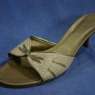 BELLOFATTO JUTE & GOLD LEATHER SLIDES SANDALS 10 B EXCL