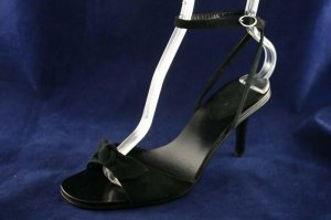ANN TAYLOR BLK SUEDE STRAPPY HIGH HEEL SANDALS 7.5 M