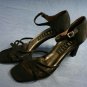 AMALFI WOMENS BLACK SILK EVENING SANDALS PUMPS 9 B MINT