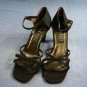 AMALFI WOMENS BLACK SILK EVENING SANDALS PUMPS 9 B MINT