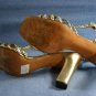 VINTAGE AMANO WOVEN GOLD STRAPPY LEATHER SANDALS 7 N