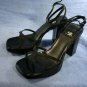 NINE WEST 9&CO BLACK SATIN PLATFORM SANDALS 7 M MINT