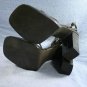 NINE WEST 9&CO BLACK SATIN PLATFORM SANDALS 7 M MINT