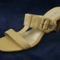 ANN KLEIN TAN LEATHER HIGH HEEL SLIDE SANDALS 8.5 M EUC