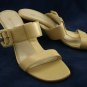 ANN KLEIN TAN LEATHER HIGH HEEL SLIDE SANDALS 8.5 M EUC