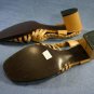 VINTAGE 60'S CARESSA TAN WOVEN SLINGBACK SANDALS 10 N