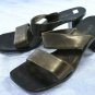 ANN TAYLOR BLACK 2 STRAP SLIDE SANDALS HEELS 9 M
