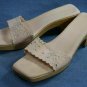 RICHARD TYLER PINK WOOD SOLE SLIDE SANDALS 9 B