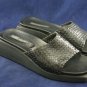 SESTO MEUCCI BLK WOVEN LEATHER WEDGE SLIDE SANDALS 8.5