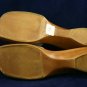 RANGONI WOMENS LT BLUE/BROWN SNAKESKIN SLIDE SANDALS 5