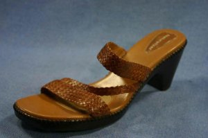 NATURALIZER BROWN WOVEN LEATHER STRAPPY SANDALS 11 M