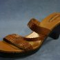 NATURALIZER BROWN WOVEN LEATHER STRAPPY SANDALS 11 M