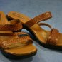 NATURALIZER BROWN WOVEN LEATHER STRAPPY SANDALS 11 M