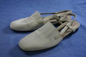 VAN ELI BEIGE STRETCH FABRIC SLINGBACK FLATS SHOES 6.5
