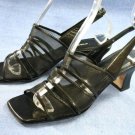 PROXY BLACK MESH MID HEEL SLINGBACK SANDALS 8 M MINT