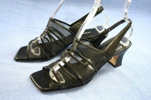 PROXY BLACK MESH MID HEEL SLINGBACK SANDALS 8 M MINT