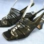 PROXY BLACK MESH MID HEEL SLINGBACK SANDALS 8 M MINT