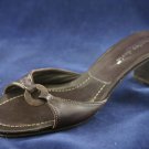 CHARLES DAVID WOMENS BRN LEATHER SLIDE SANDAL HEELS 8 M