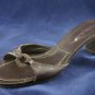 CHARLES DAVID WOMENS BRN LEATHER SLIDE SANDAL HEELS 8 M