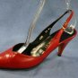 VINTAGE 80'S CASTORI RED LEATHER SLINGBACK PUMPS 7.5 B