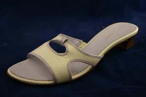 COLE HAAN RESORT BEIGE LILAC LEATHER SLIDE SANDAL 10 B