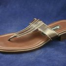 ETIENNE AIGNER CHANGE BROWN LEATHER THONG SANDAL 7 M