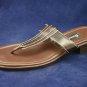 ETIENNE AIGNER CHANGE BROWN LEATHER THONG SANDAL 7 M