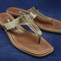 ETIENNE AIGNER CHANGE BROWN LEATHER THONG SANDAL 7 M