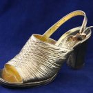 VTG 1960'S GAROLINI WOMENS GOLD LEATHER PLATFORMS 5 M