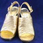 VTG 1960'S GAROLINI WOMENS GOLD LEATHER PLATFORMS 5 M