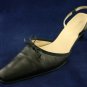 ANN TAYLOR WOMENS BLACK LEATHER SLINGBACK PUMPS 8.5 M
