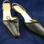 ANN TAYLOR WOMENS BLACK LEATHER SLINGBACK PUMPS 8.5 M