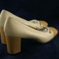 ADRIENNE VITTADINI BEIGE & TAN CAP TOE PUMPS 8 AA EUC