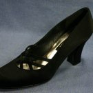 STUART WEITZMAN BLACK SATIN EVENING PUMPS 8 AA MINT