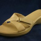 NINE WEST CAMEL LEATHER WEDGE SLIDE SANDALS 9 M