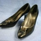 CHANTAL WOMENS BLACK PATENT LEATHER PUMPS HEELS 8.5 M