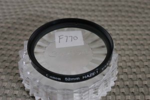 CANON AUTH 52mm  HAZE-1 FRONT LENS FILTER F770